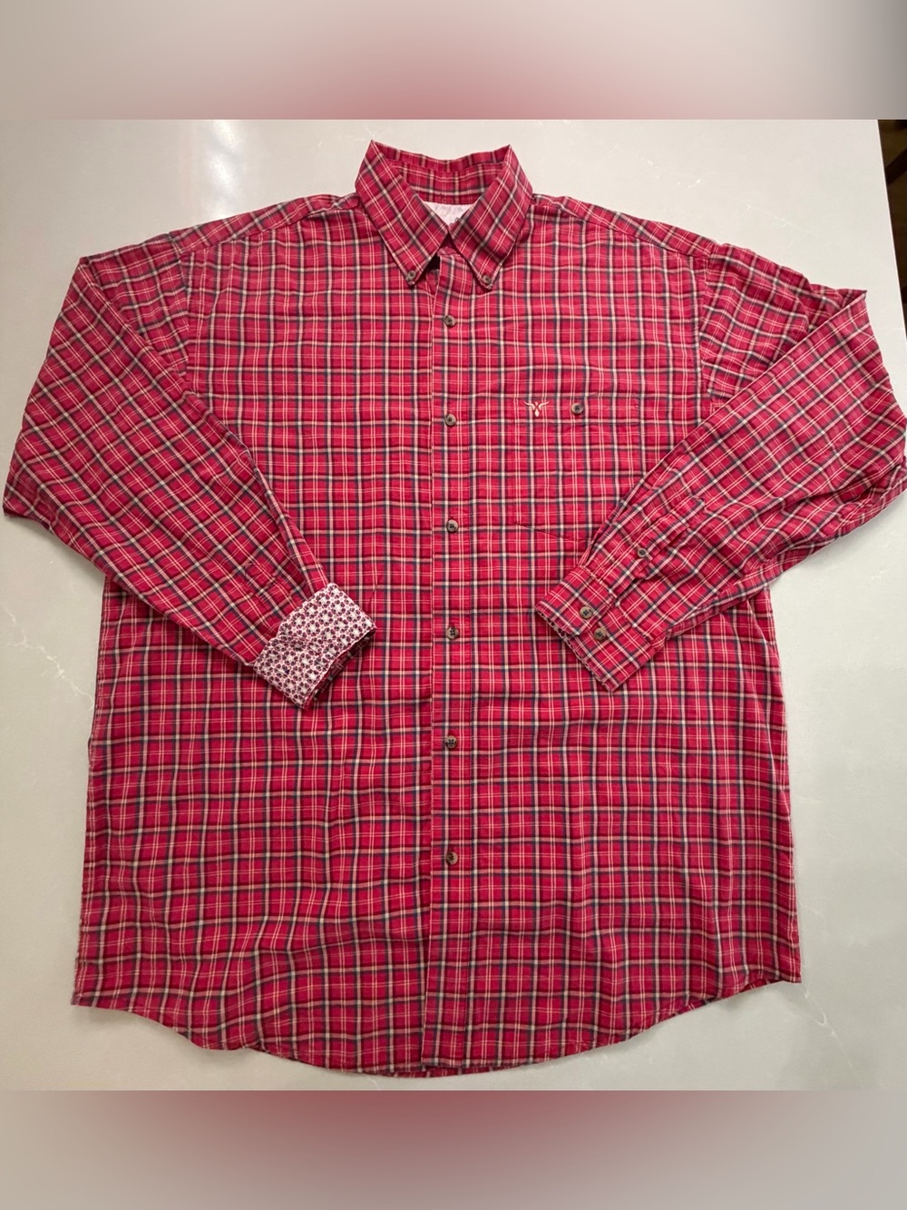 Wrangler 20X Competition Advanced Comfort Red Plaid Western Shirt XL